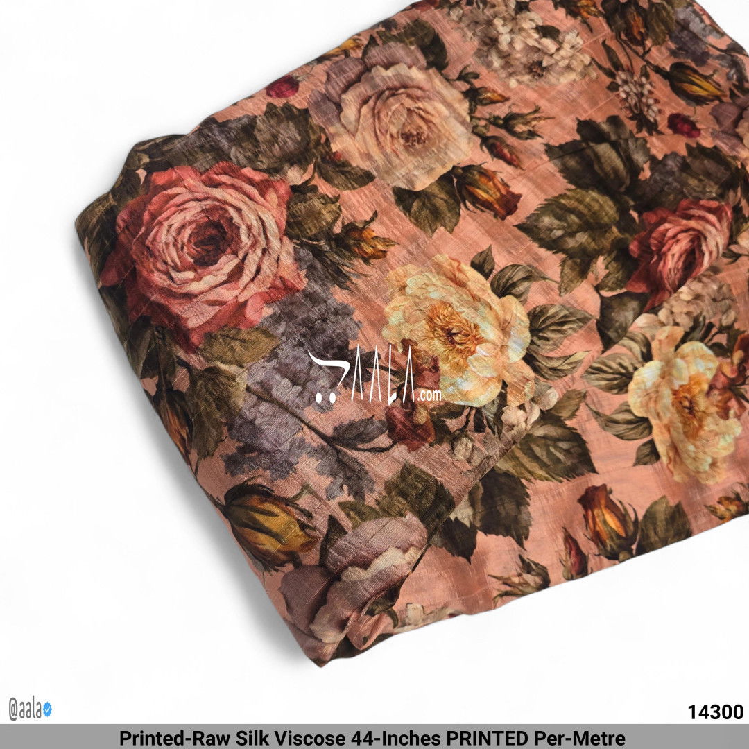 Printed-Raw Silk Viscose 44-Inches PRINTED Per-Metre #14300