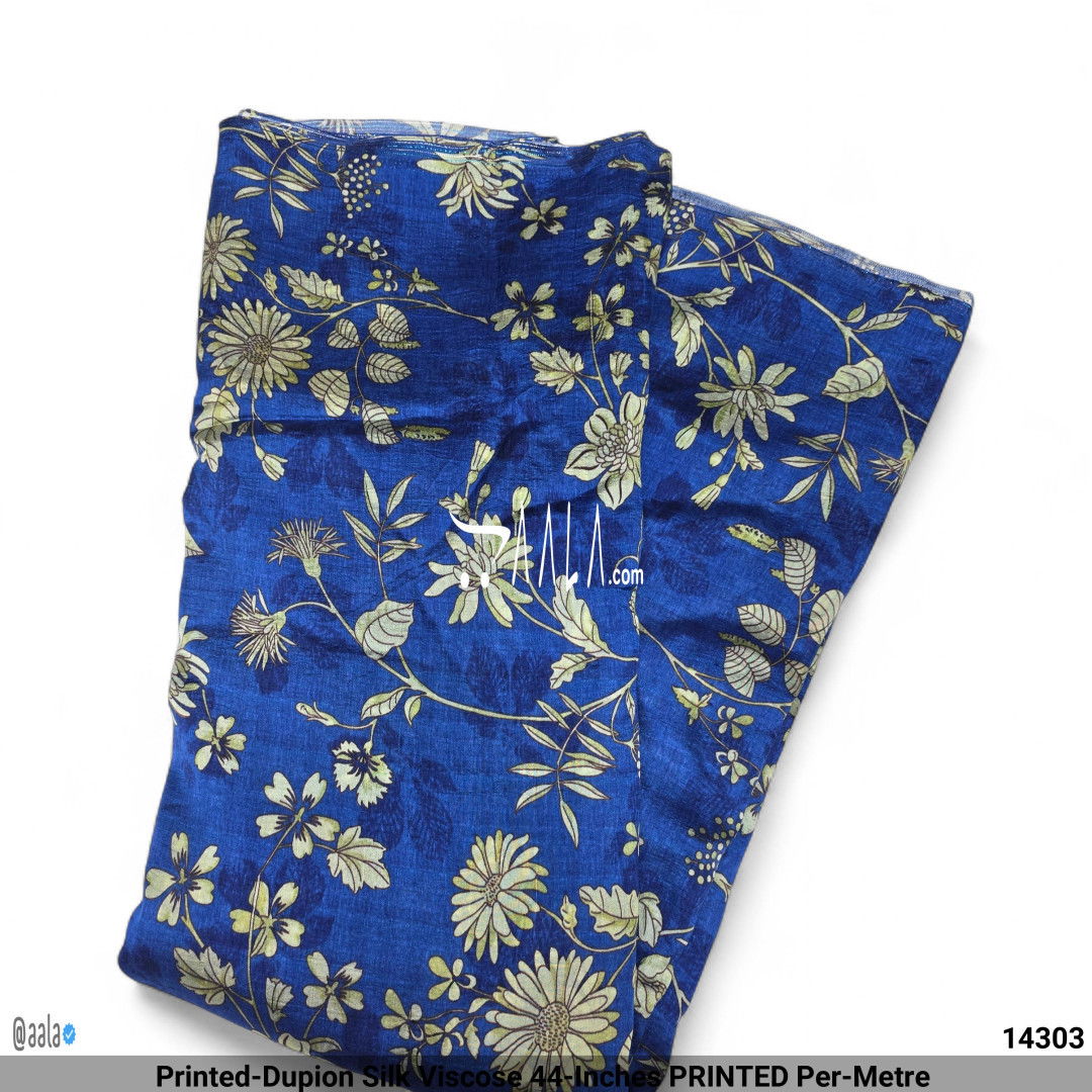 Printed-Dupion Silk Viscose 44-Inches PRINTED Per-Metre #14303