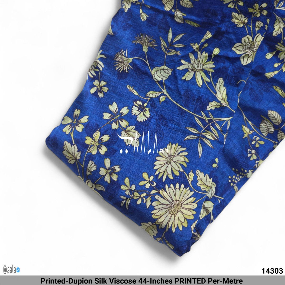 Printed-Dupion Silk Viscose 44-Inches PRINTED Per-Metre #14303