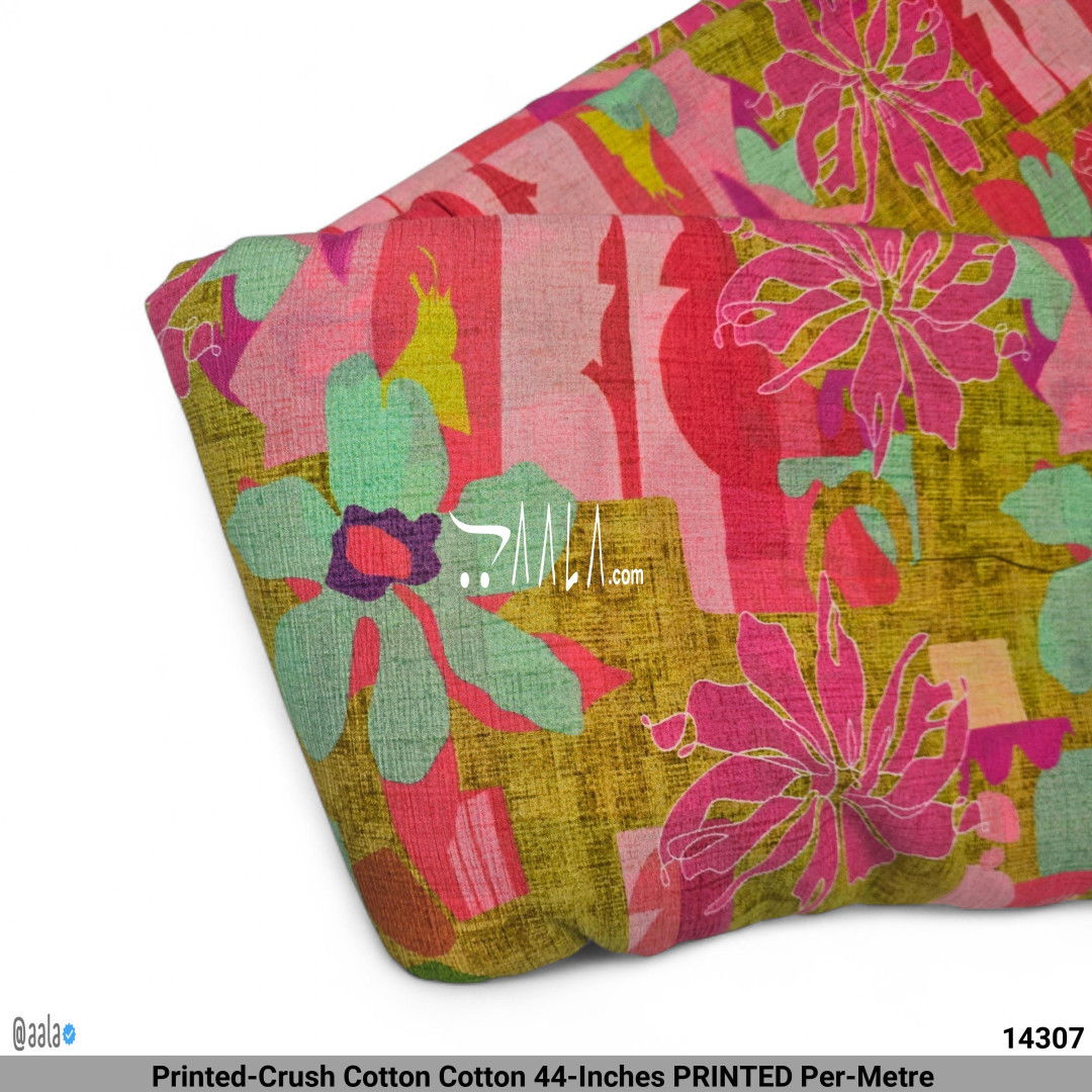 Printed-Crush Cotton Cotton 44-Inches PRINTED Per-Metre #14307