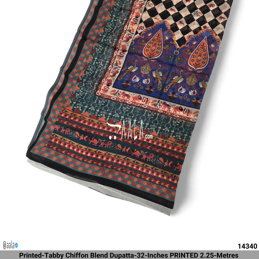 Printed-Tabby Chiffon Blend Dupatta-32-Inches PRINTED 2.25-Metres #14340