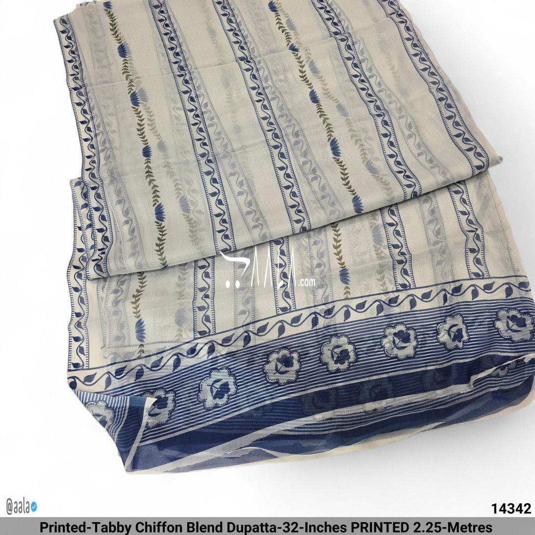 Printed-Tabby Chiffon Blend Dupatta-32-Inches PRINTED 2.25-Metres #14342