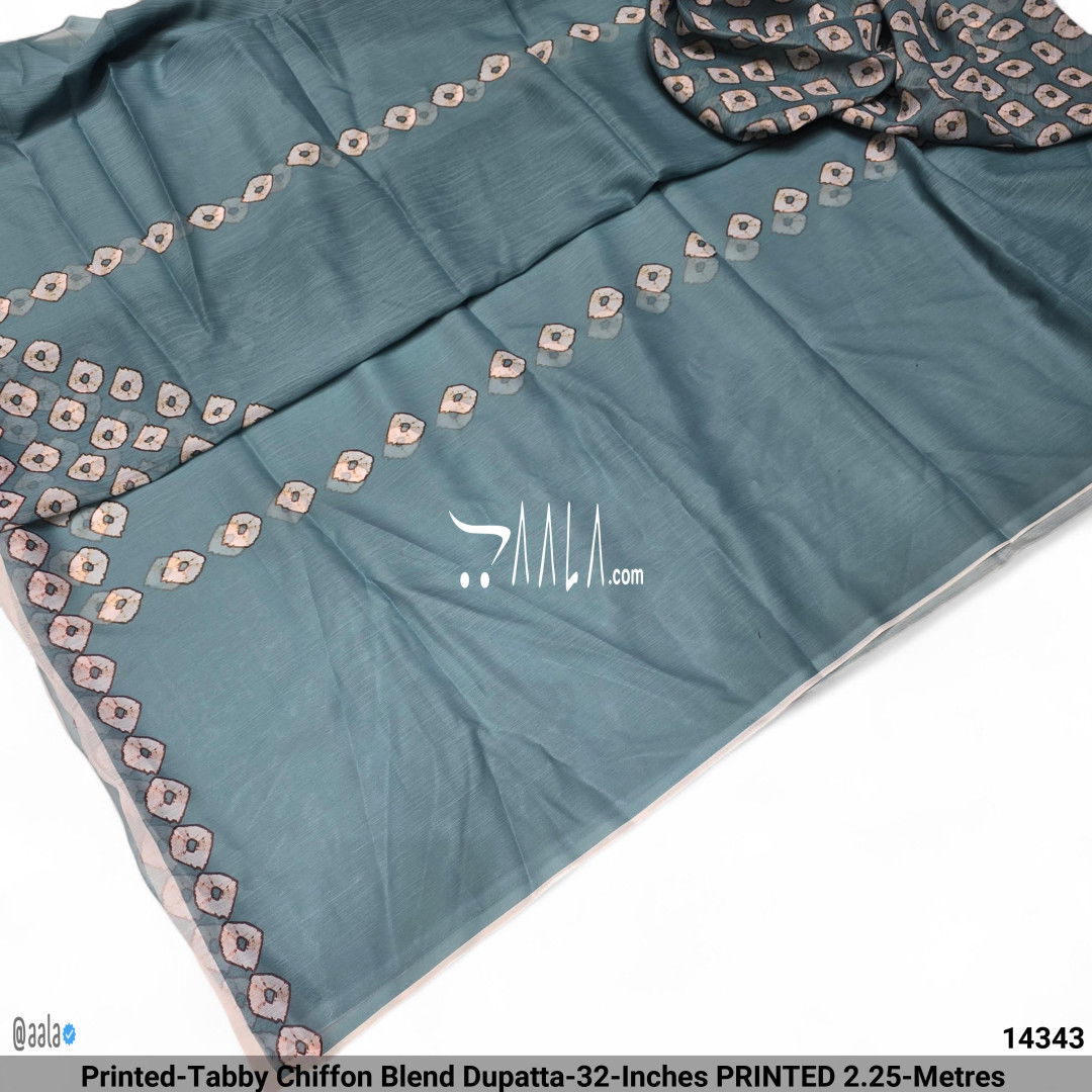 Printed-Tabby Chiffon Blend Dupatta-32-Inches PRINTED 2.25-Metres #14343