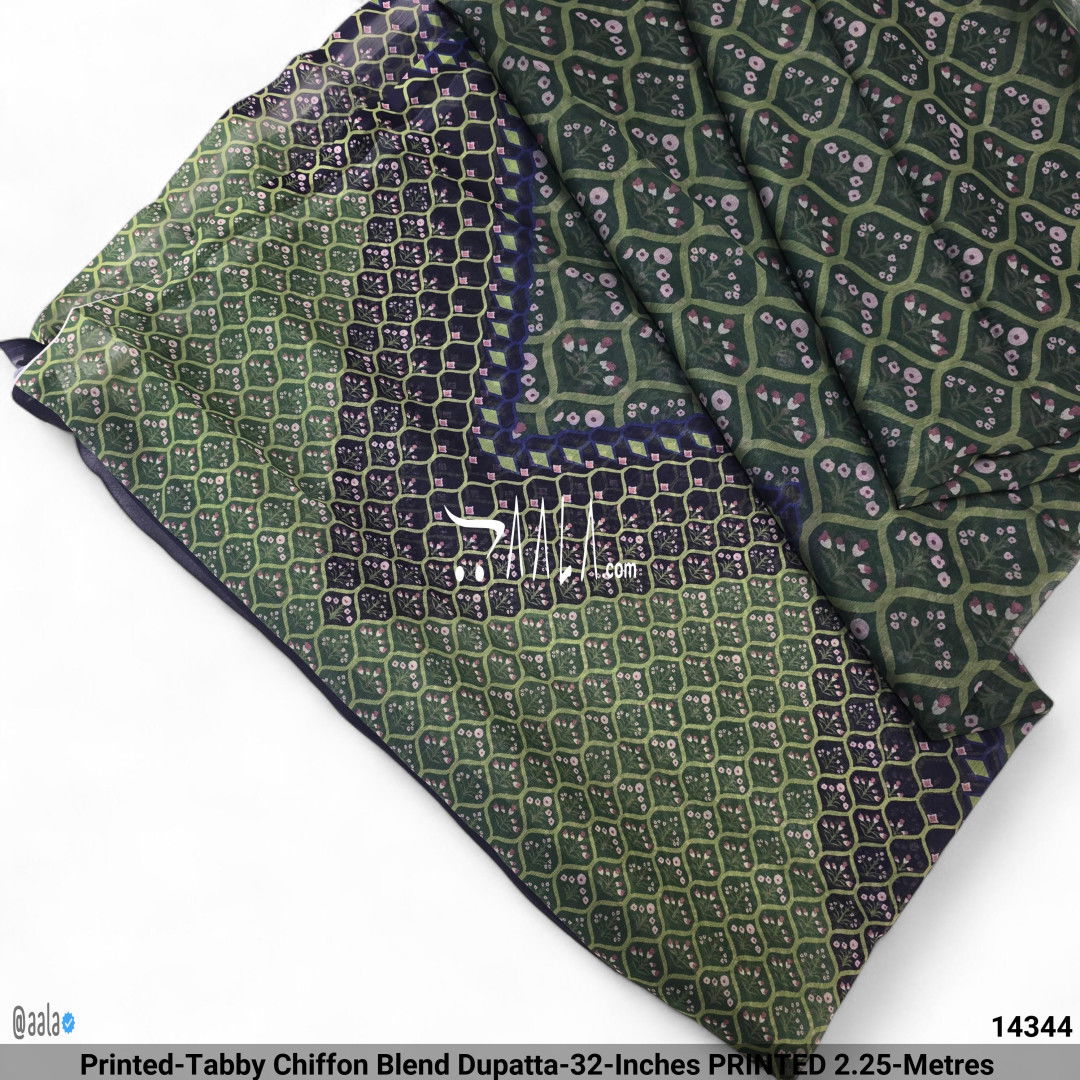 Printed-Tabby Chiffon Blend Dupatta-32-Inches PRINTED 2.25-Metres #14344