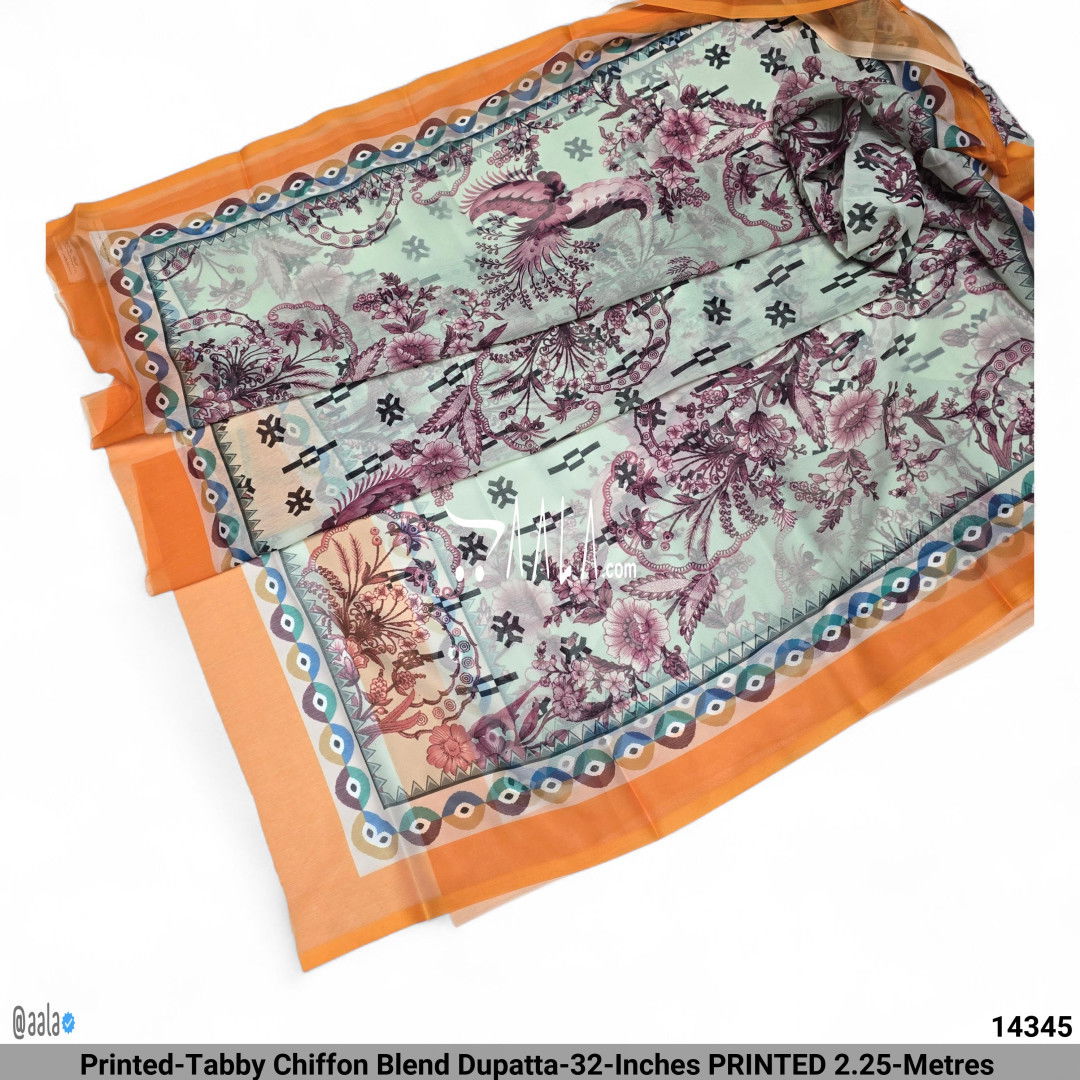 Printed-Tabby Chiffon Blend Dupatta-32-Inches PRINTED 2.25-Metres #14345