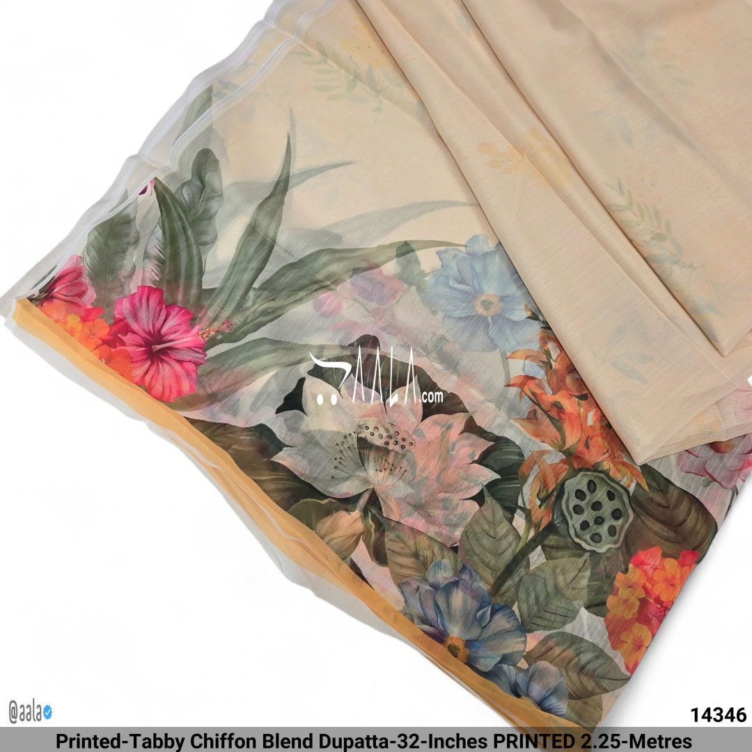 Printed-Tabby Chiffon Blend Dupatta-32-Inches PRINTED 2.25-Metres #14346