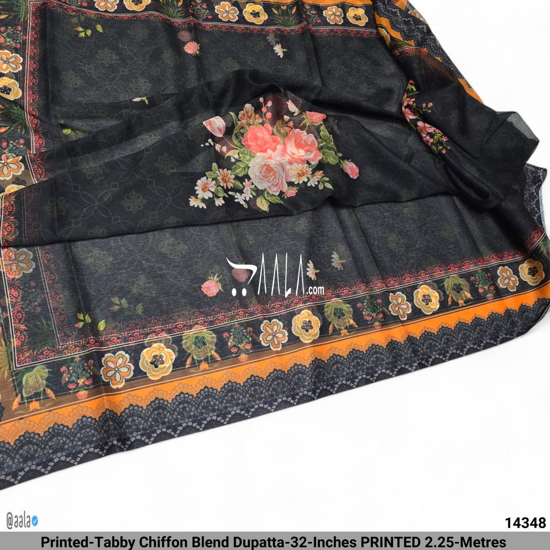 Printed-Tabby Chiffon Blend Dupatta-32-Inches PRINTED 2.25-Metres #14348
