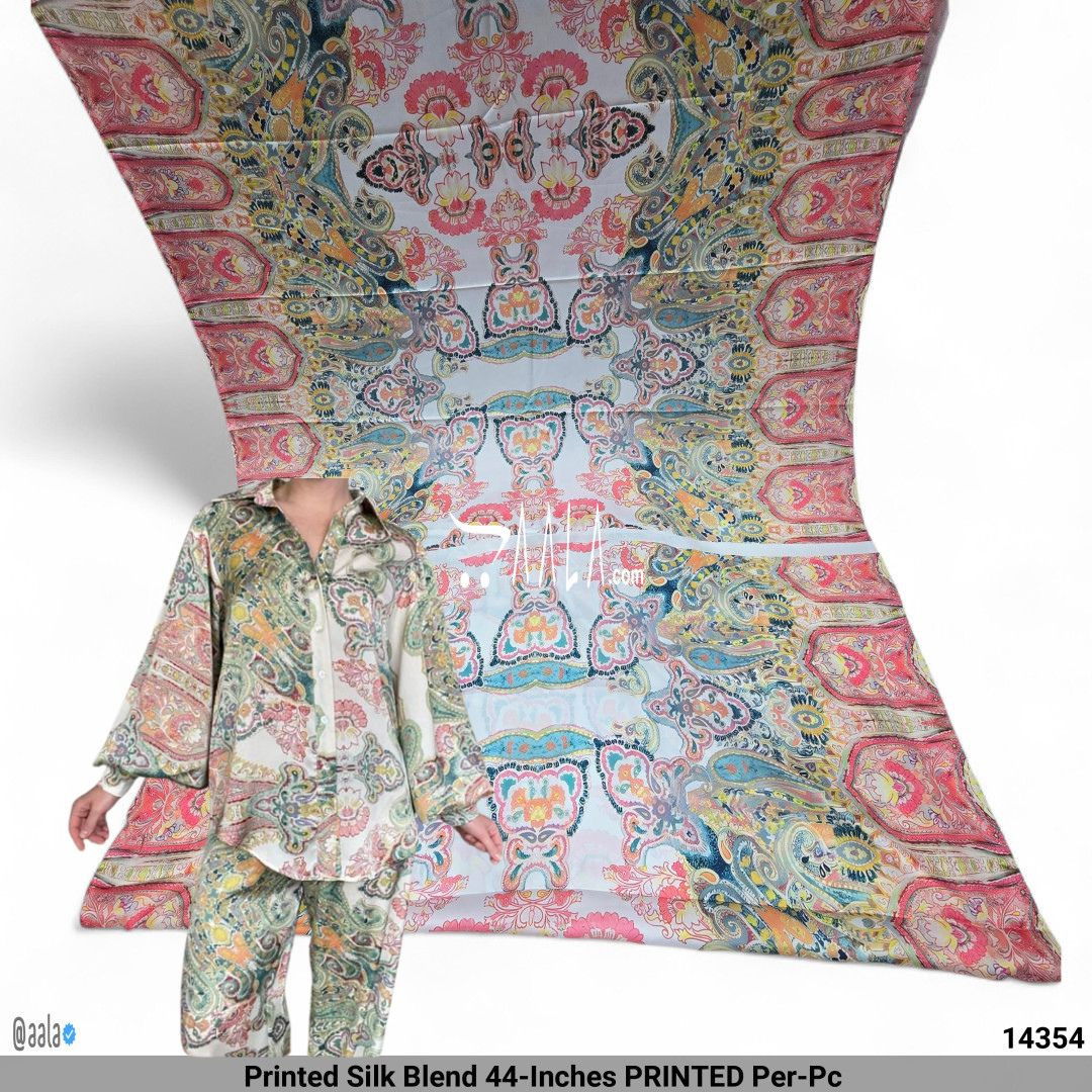 Printed Silk Blend 44-Inches PRINTED Per-Pc #14354