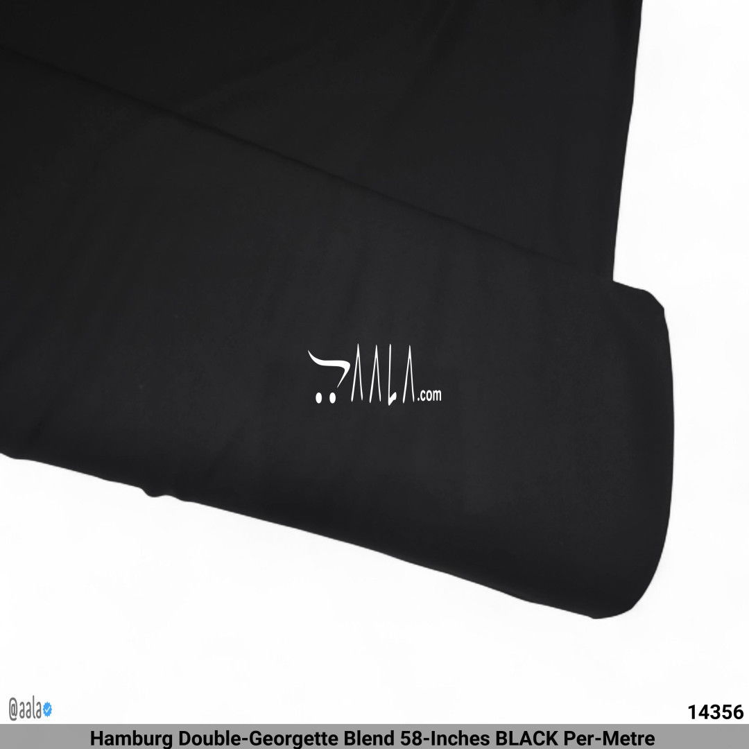 Hamburg Double-Georgette Blend 58-Inches BLACK Per-Metre #14356