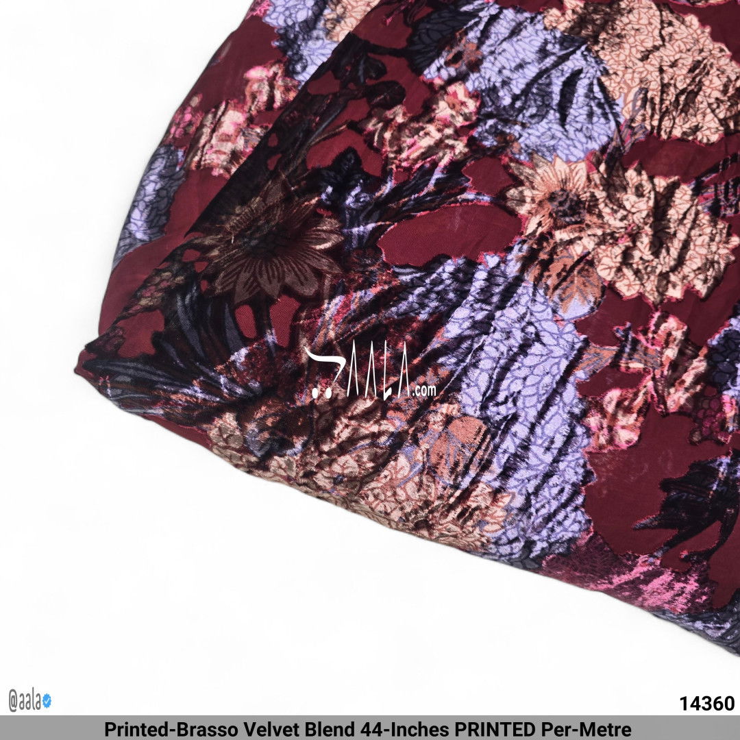 Printed-Brasso Velvet Blend 44-Inches PRINTED Per-Metre #14360