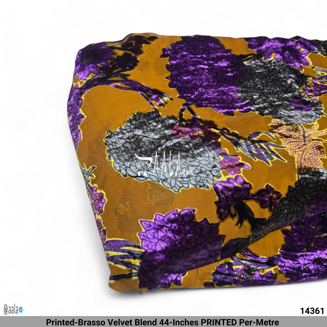 Printed-Brasso Velvet Blend 44-Inches PRINTED Per-Metre #14361