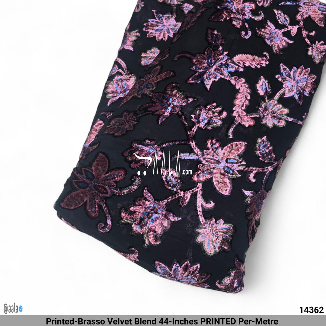 Printed-Brasso Velvet Blend 44-Inches PRINTED Per-Metre #14362