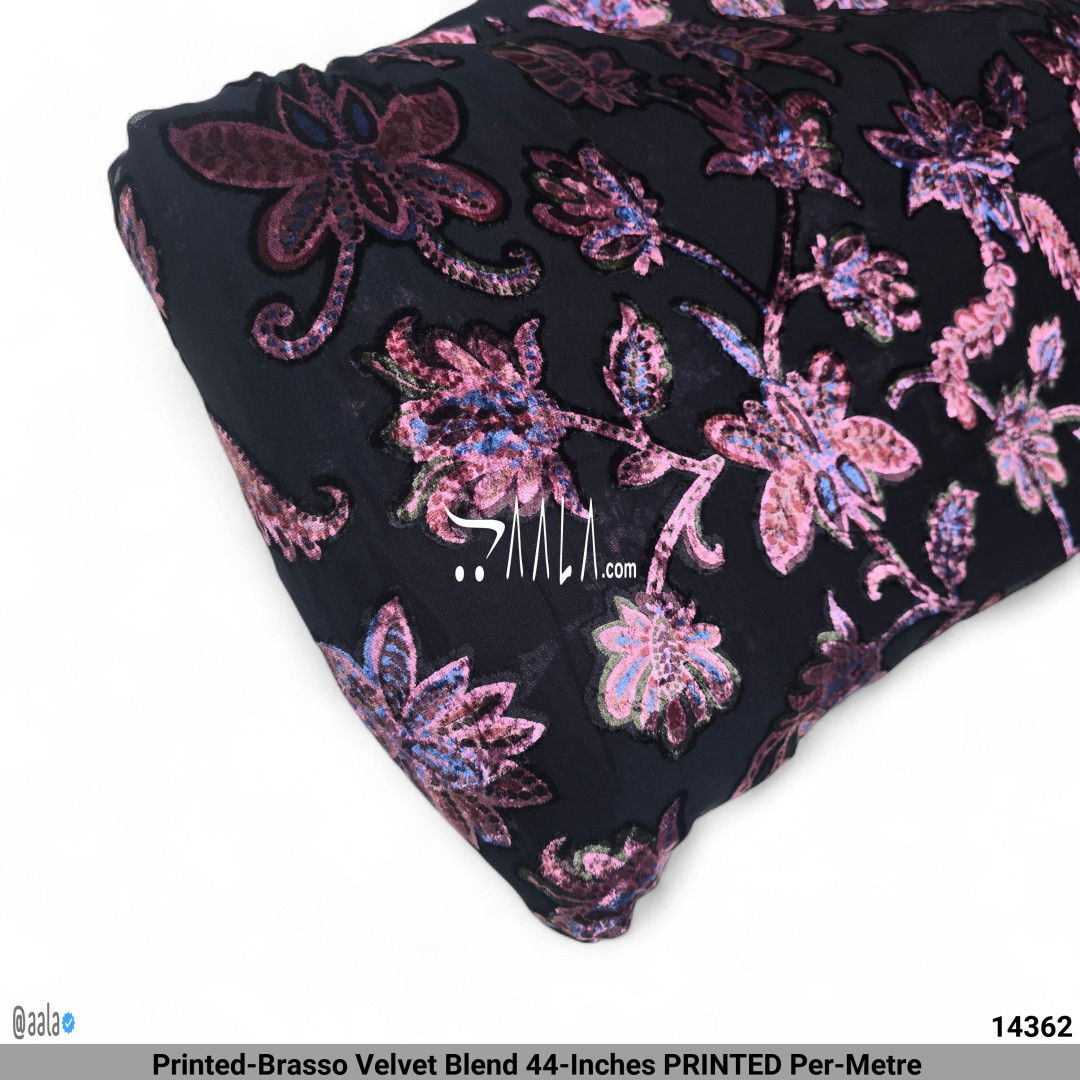 Printed-Brasso Velvet Blend 44-Inches PRINTED Per-Metre #14362