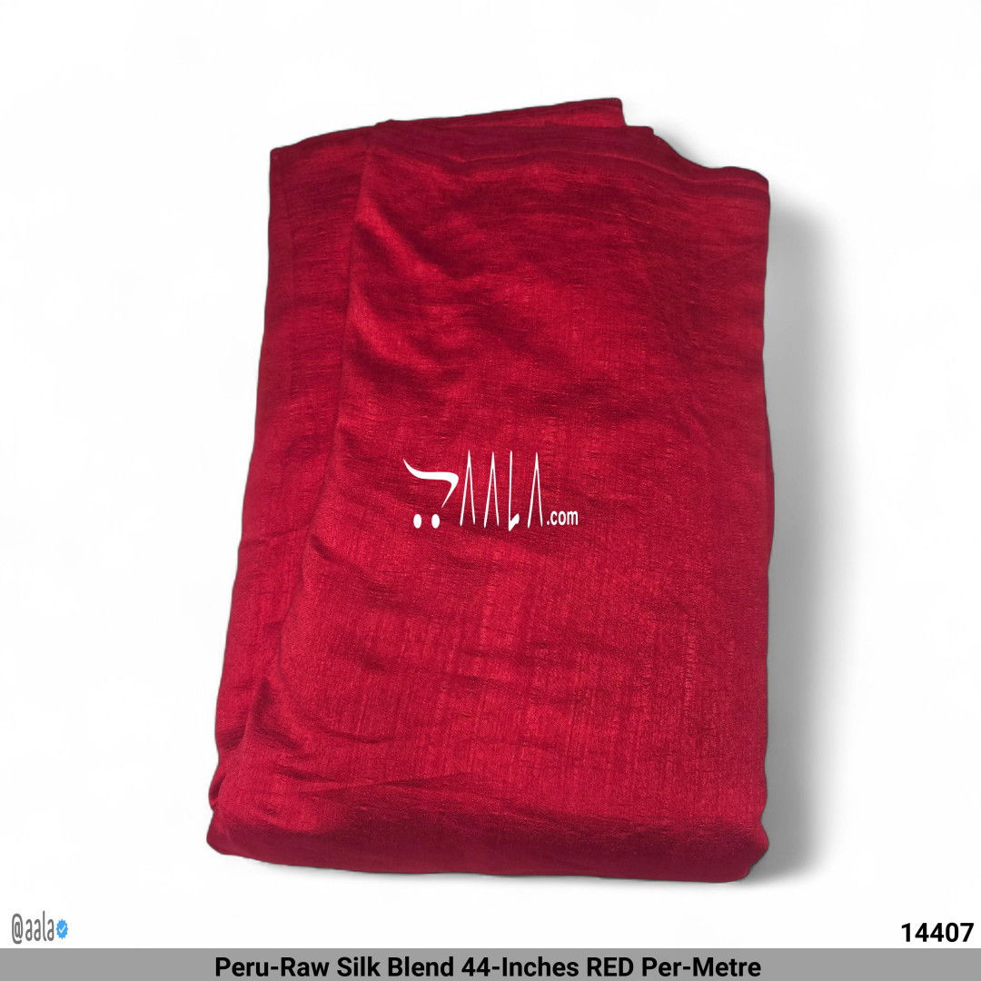 Peru-Raw Silk Blend 44-Inches RED Per-Metre #14407