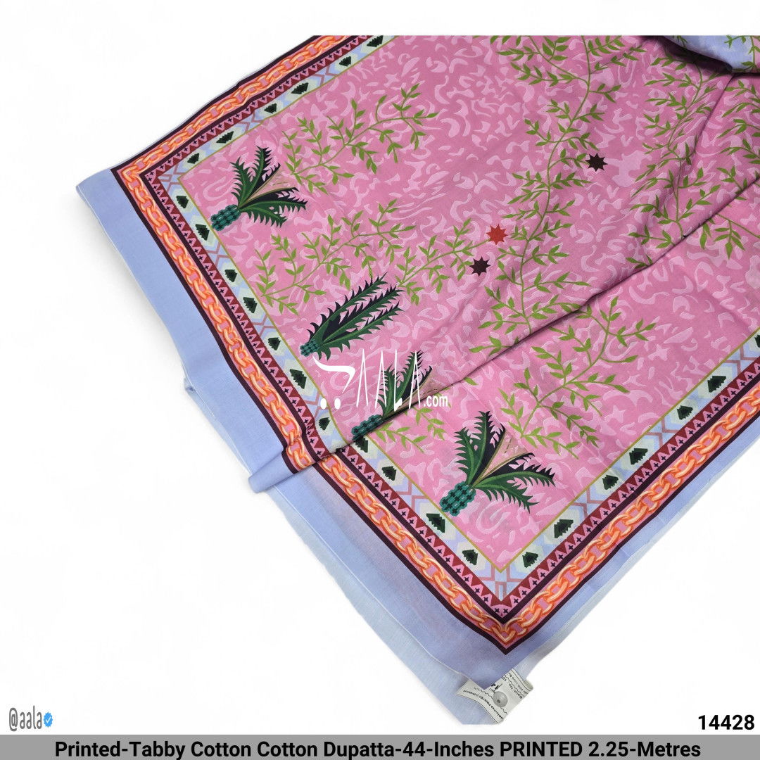 Printed-Tabby Cotton Cotton Dupatta-44-Inches PRINTED 2.25-Metres #14428