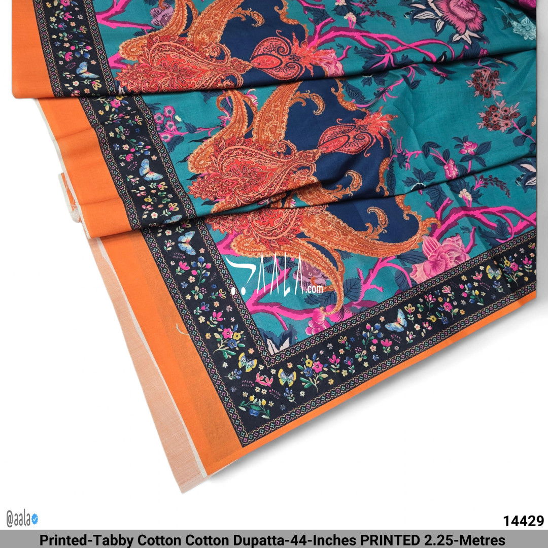 Printed-Tabby Cotton Cotton Dupatta-44-Inches PRINTED 2.25-Metres #14429