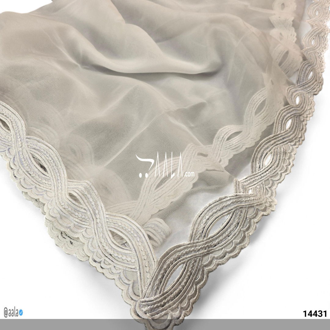 Handcrafted Organza Blend Dupatta-40-Inches DYEABLE 2.25-Metres 