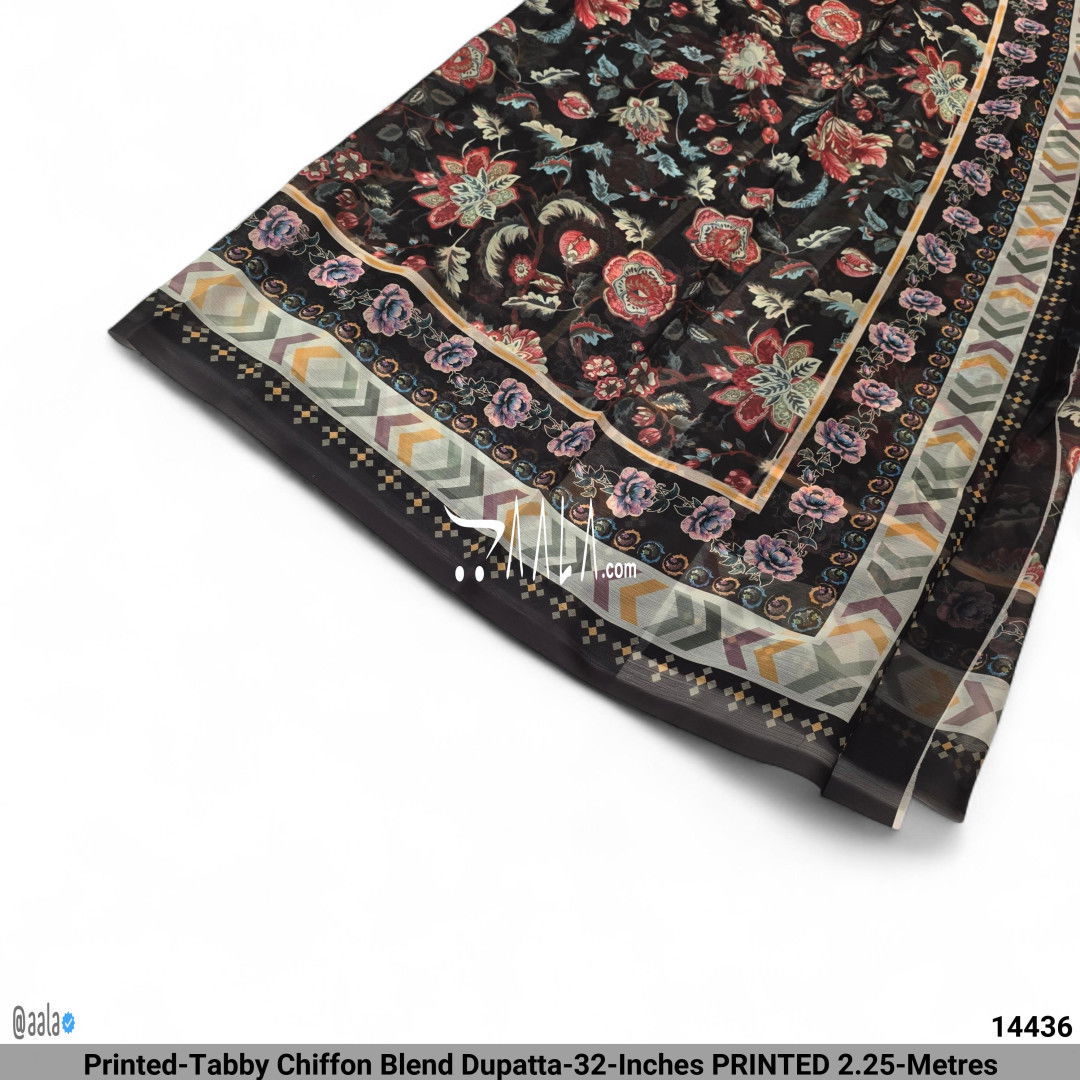 Printed-Tabby Chiffon Blend Dupatta-32-Inches PRINTED 2.25-Metres