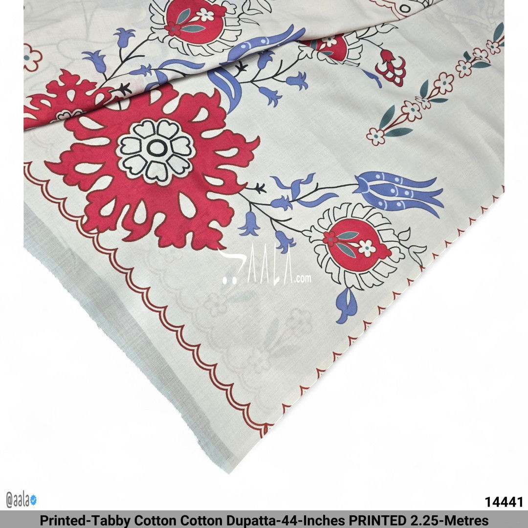 Printed-Tabby Cotton Cotton Dupatta-44-Inches PRINTED 2.25-Metres