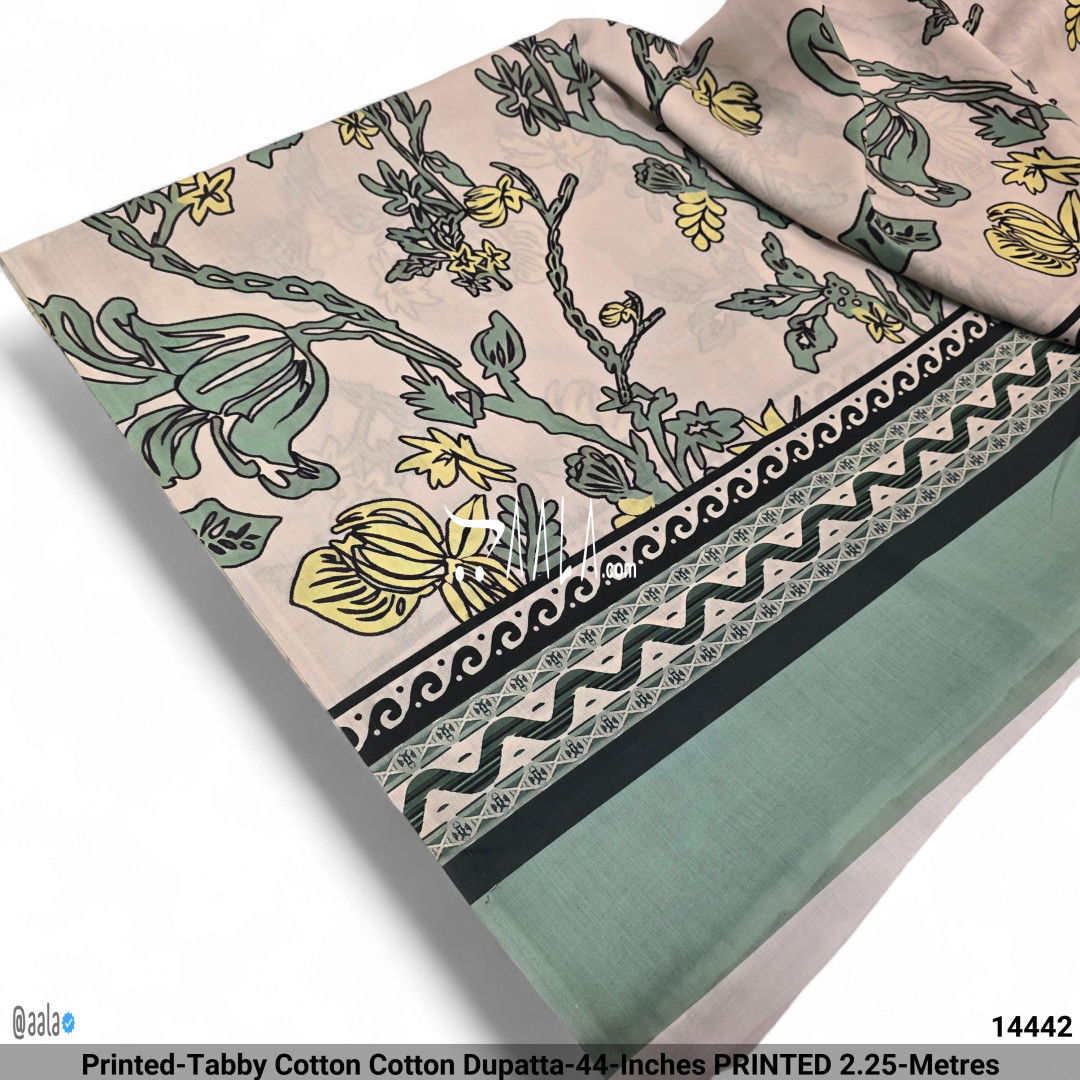 Printed-Tabby Cotton Cotton Dupatta-44-Inches PRINTED 2.25-Metres