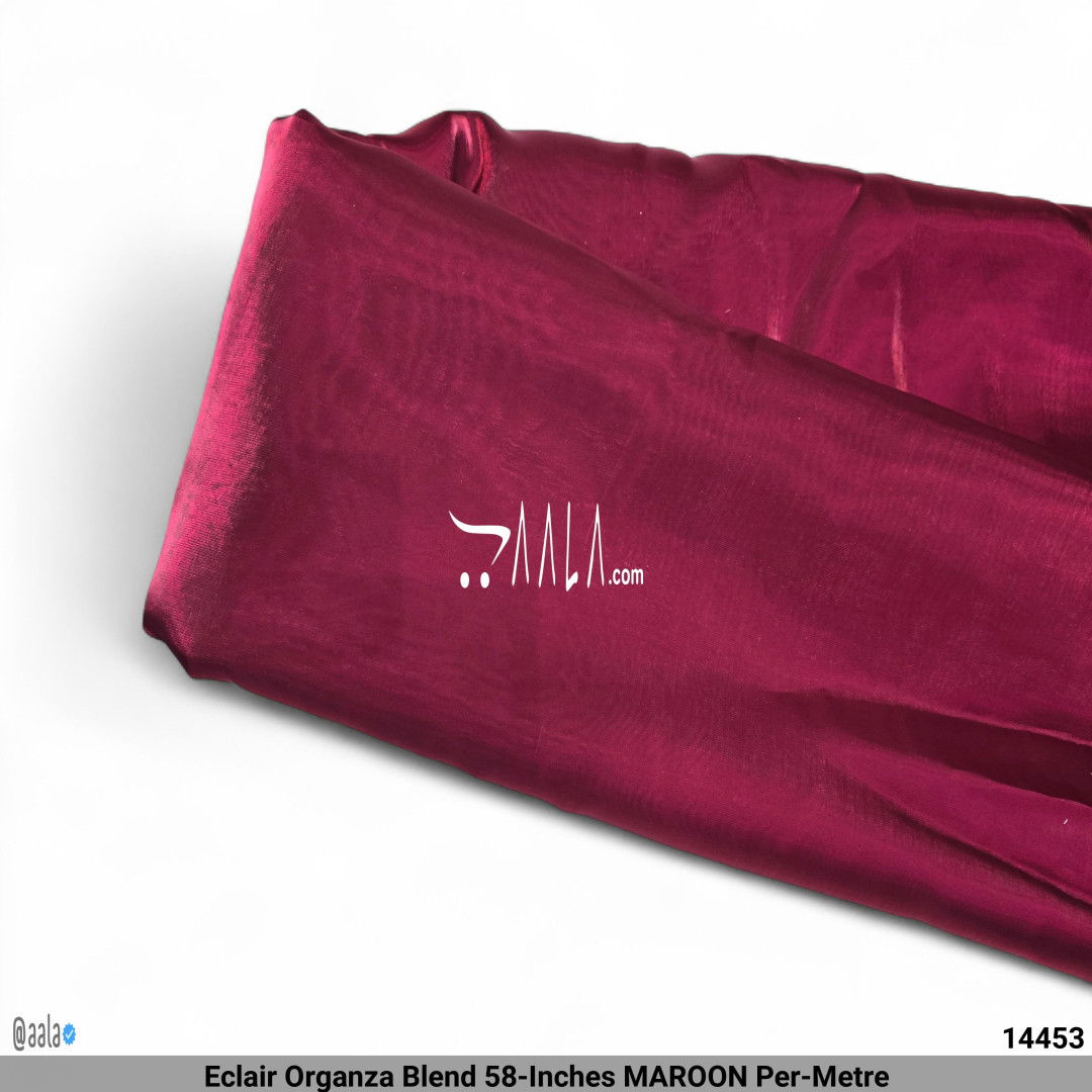 Eclair Organza Blend 58-Inches MAROON Per-Metre