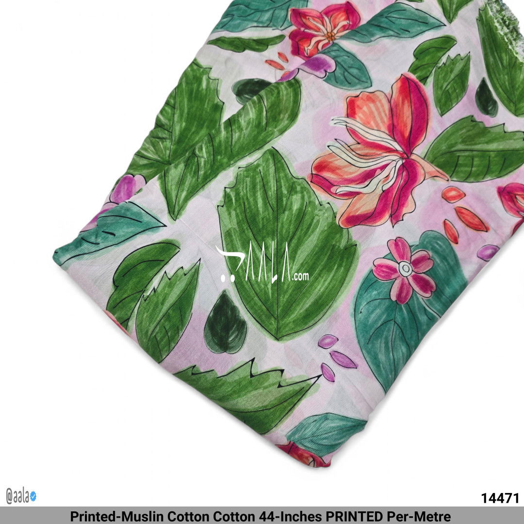 Printed-Muslin Cotton Cotton 44-Inches PRINTED Per-Metre 