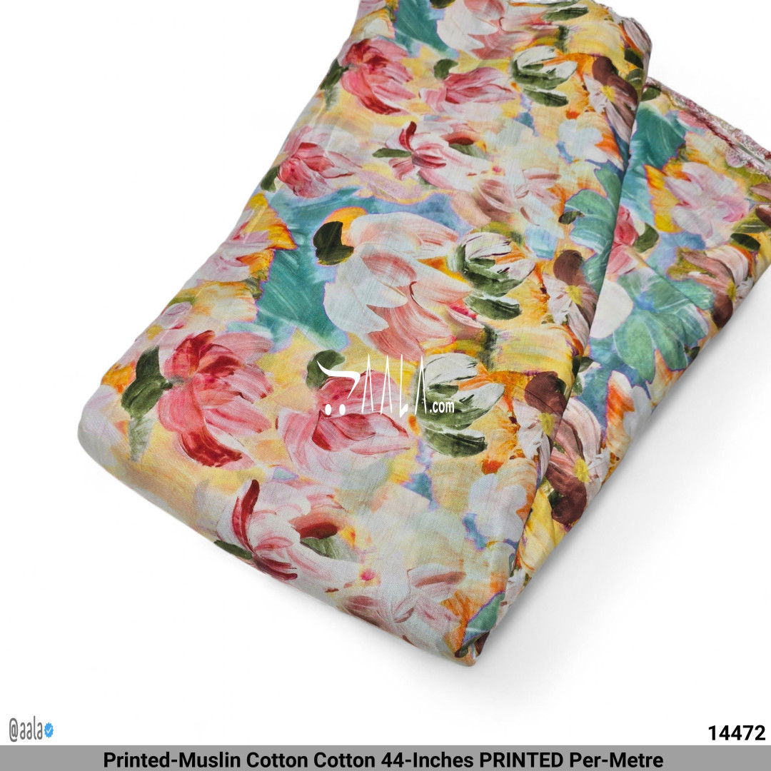 Printed-Muslin Cotton Cotton 44-Inches PRINTED Per-Metre 