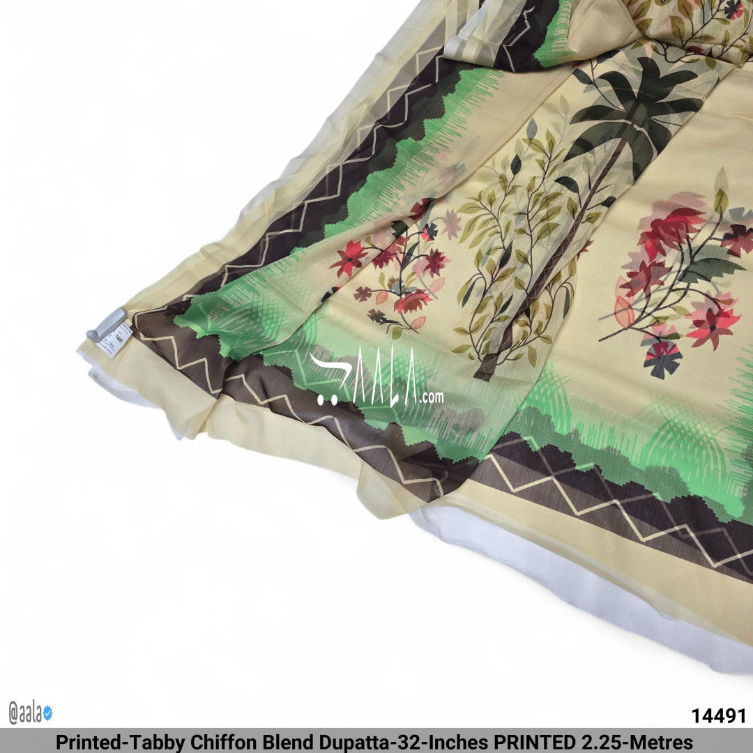 Printed-Tabby Chiffon Blend Dupatta-32-Inches PRINTED 2.25-Metres 