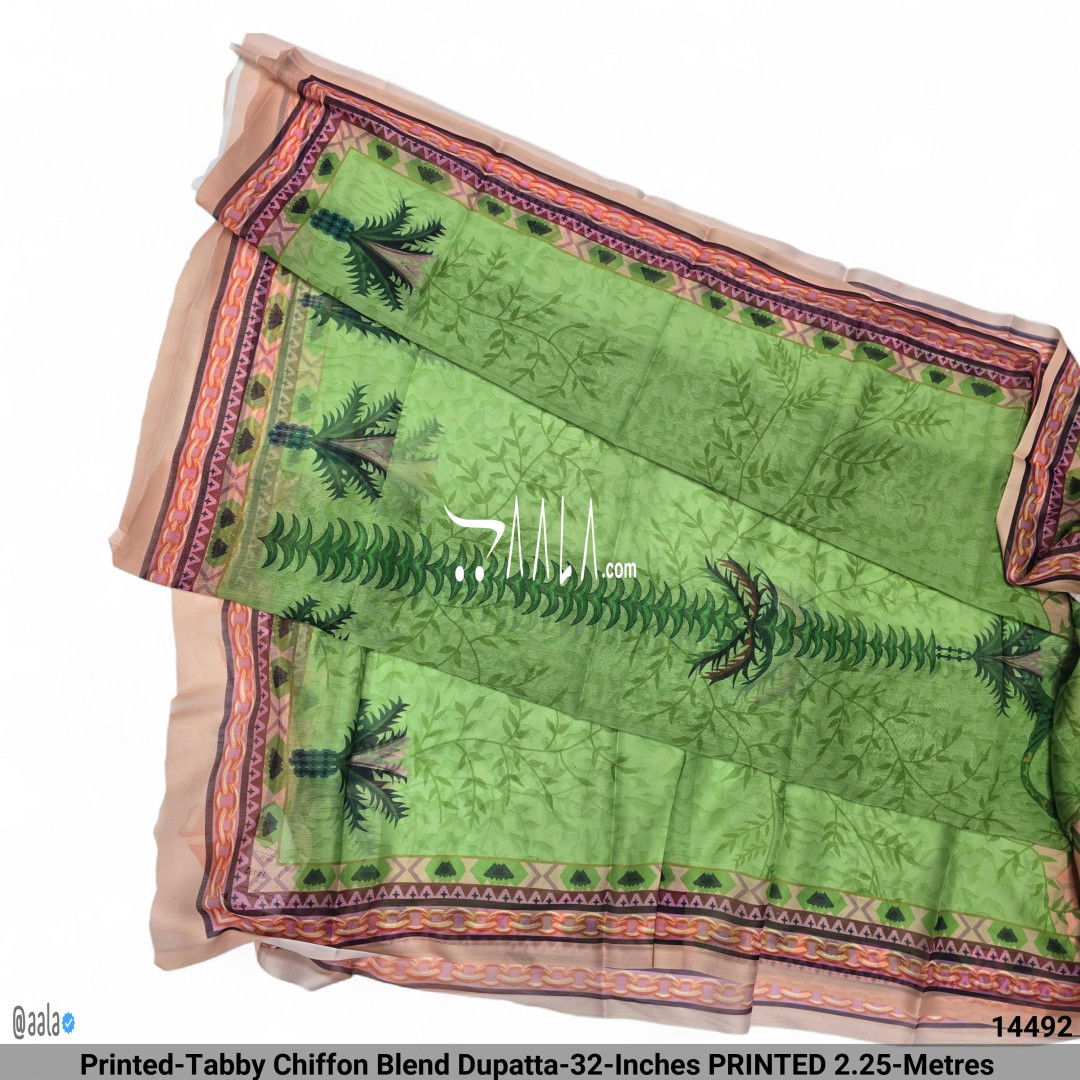 Printed-Tabby Chiffon Blend Dupatta-32-Inches PRINTED 2.25-Metres 
