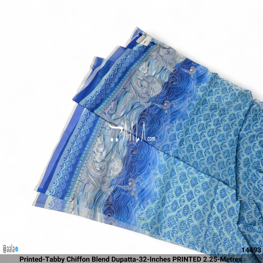Printed-Tabby Chiffon Blend Dupatta-32-Inches PRINTED 2.25-Metres 
