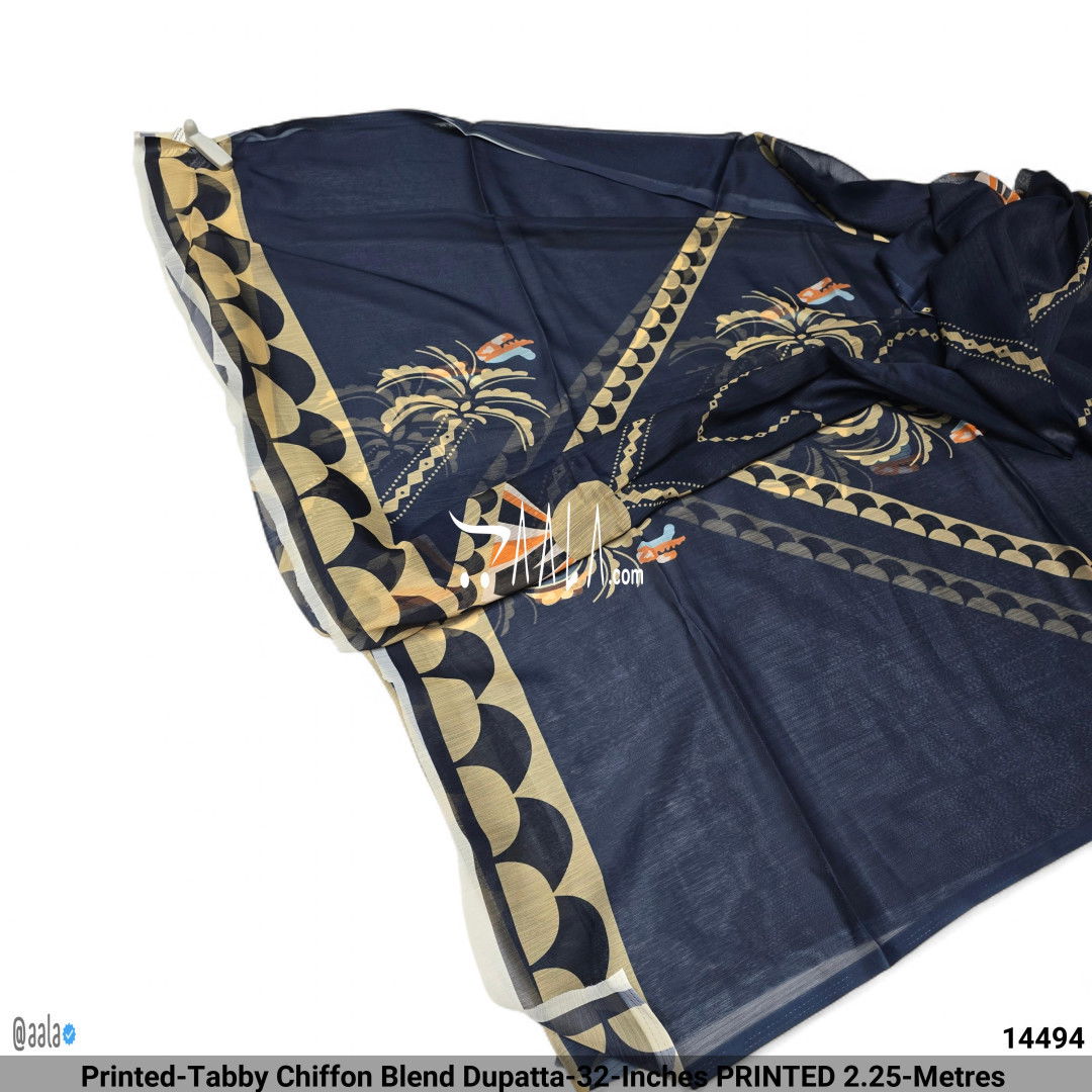 Printed-Tabby Chiffon Blend Dupatta-32-Inches PRINTED 2.25-Metres 
