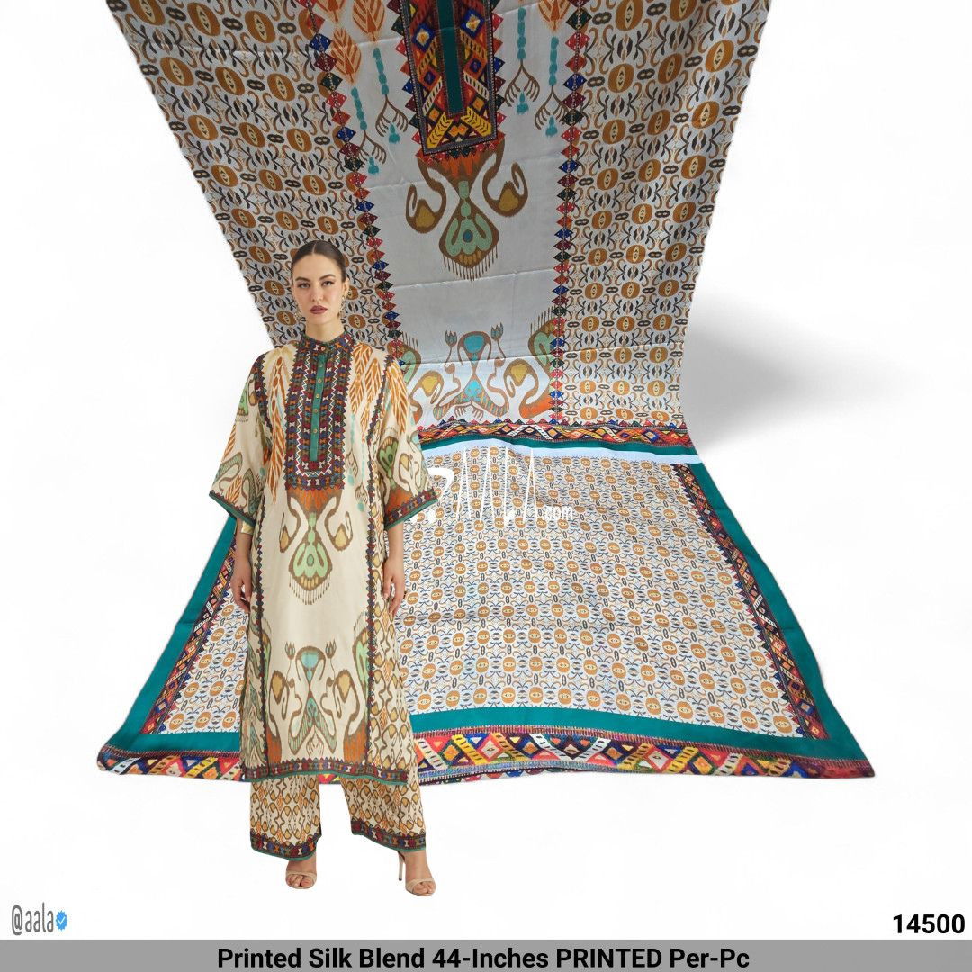 Printed Silk Blend 44-Inches PRINTED Per-Pc 
