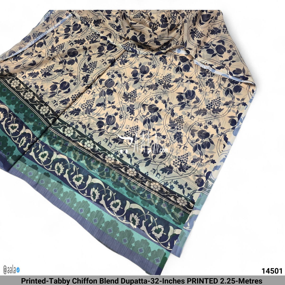 Printed-Tabby Chiffon Blend Dupatta-32-Inches PRINTED 2.25-Metres 