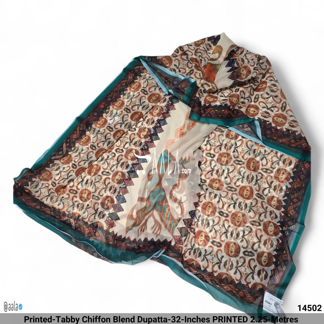 Printed-Tabby Chiffon Blend Dupatta-32-Inches PRINTED 2.25-Metres 