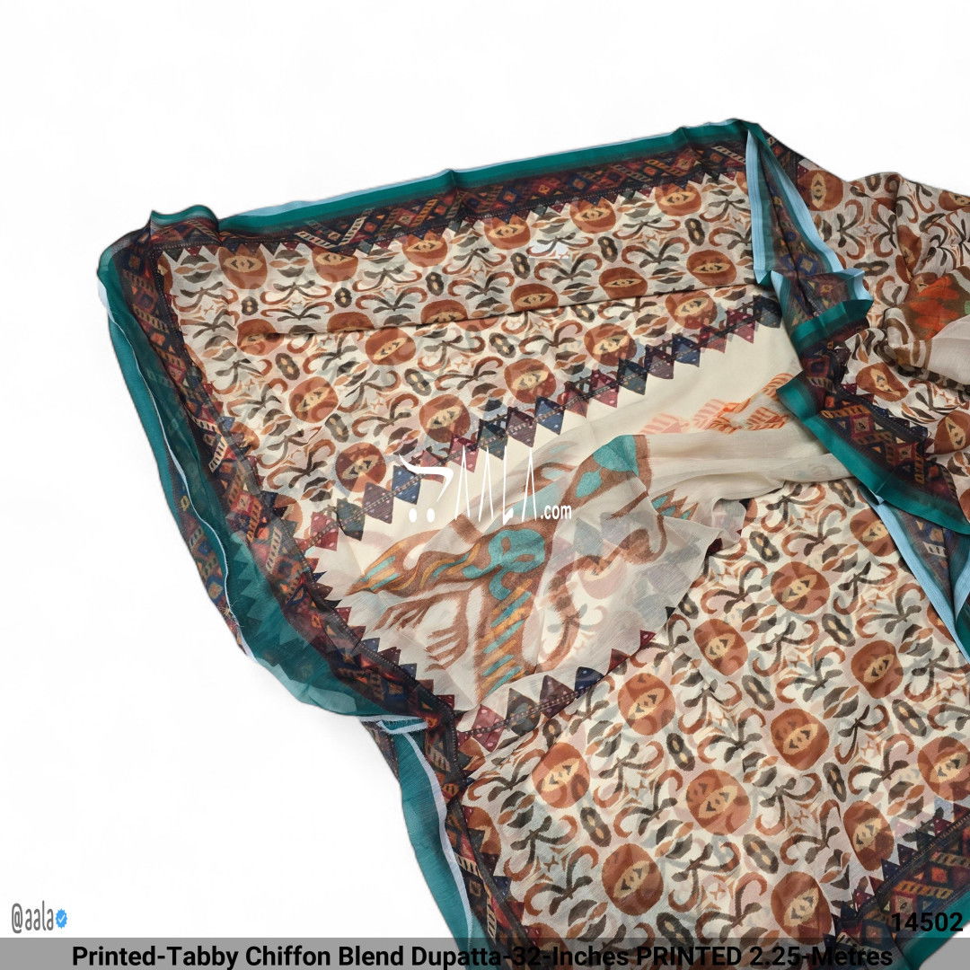 Printed-Tabby Chiffon Blend Dupatta-32-Inches PRINTED 2.25-Metres 