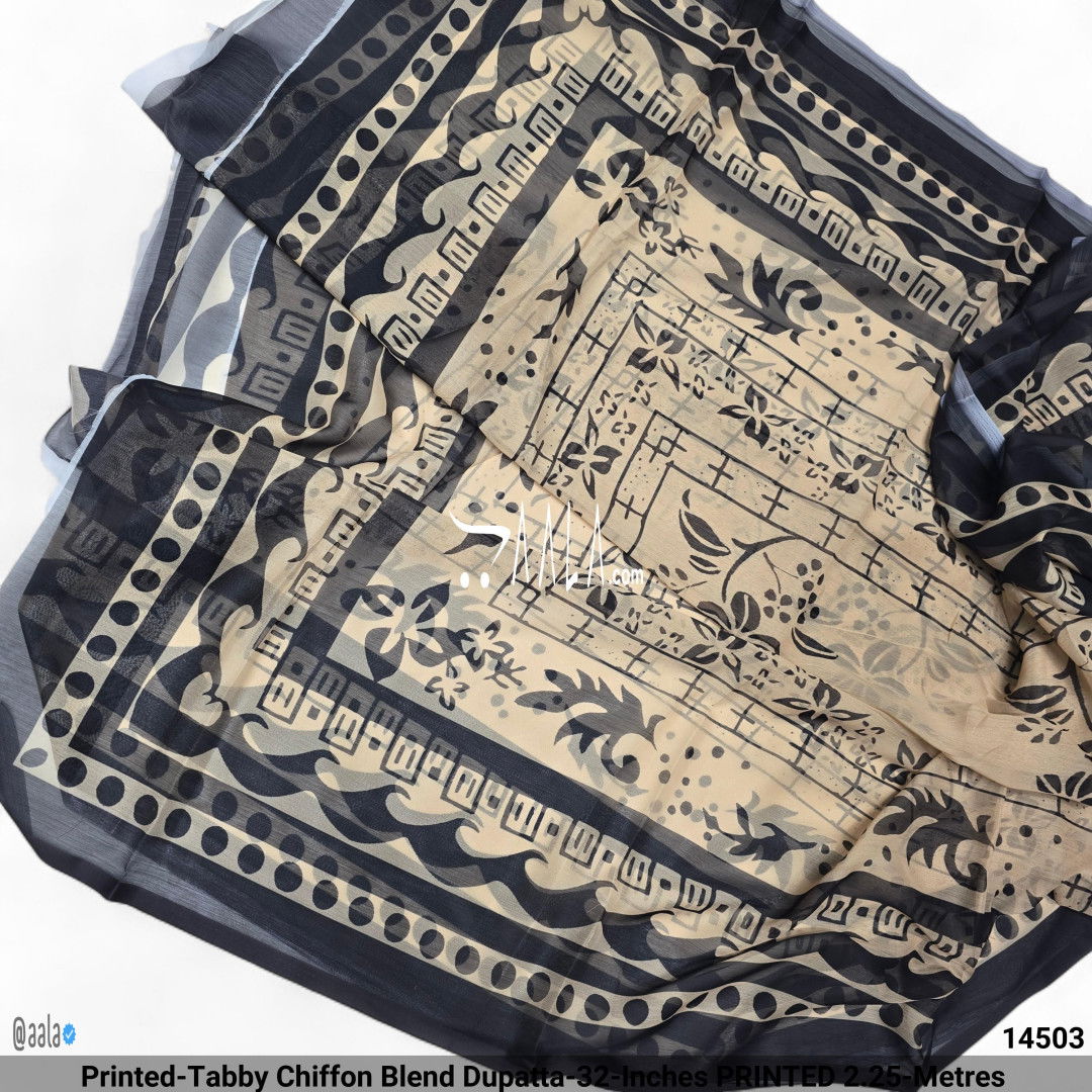 Printed-Tabby Chiffon Blend Dupatta-32-Inches PRINTED 2.25-Metres 