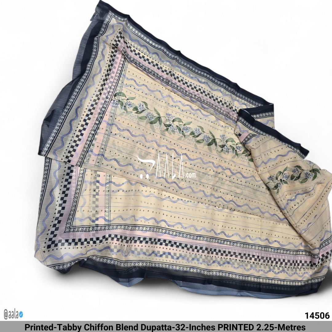 Printed-Tabby Chiffon Blend Dupatta-32-Inches PRINTED 2.25-Metres 