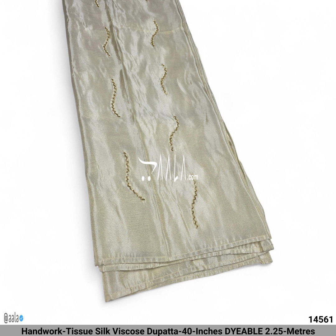 Handwork-Tissue Silk Viscose Dupatta-40-Inches DYEABLE 2.25-Metres
