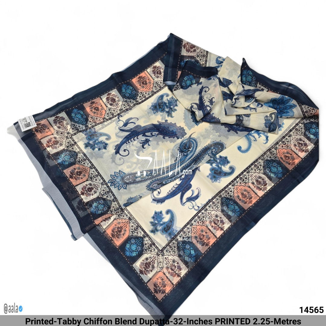 Printed-Tabby Chiffon Blend Dupatta-32-Inches PRINTED 2.25-Metres