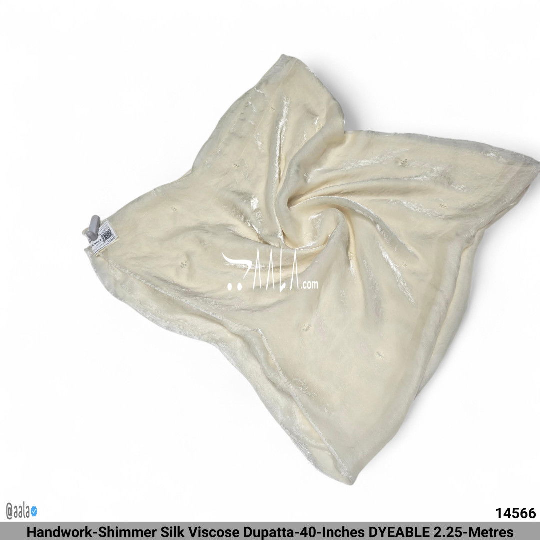 Handwork-Shimmer Silk Viscose Dupatta-40-Inches DYEABLE 2.25-Metres