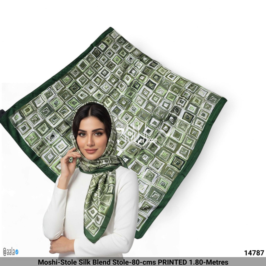 Moshi-Stole Silk Blend Stole-80-cms PRINTED 1.80-Metres
