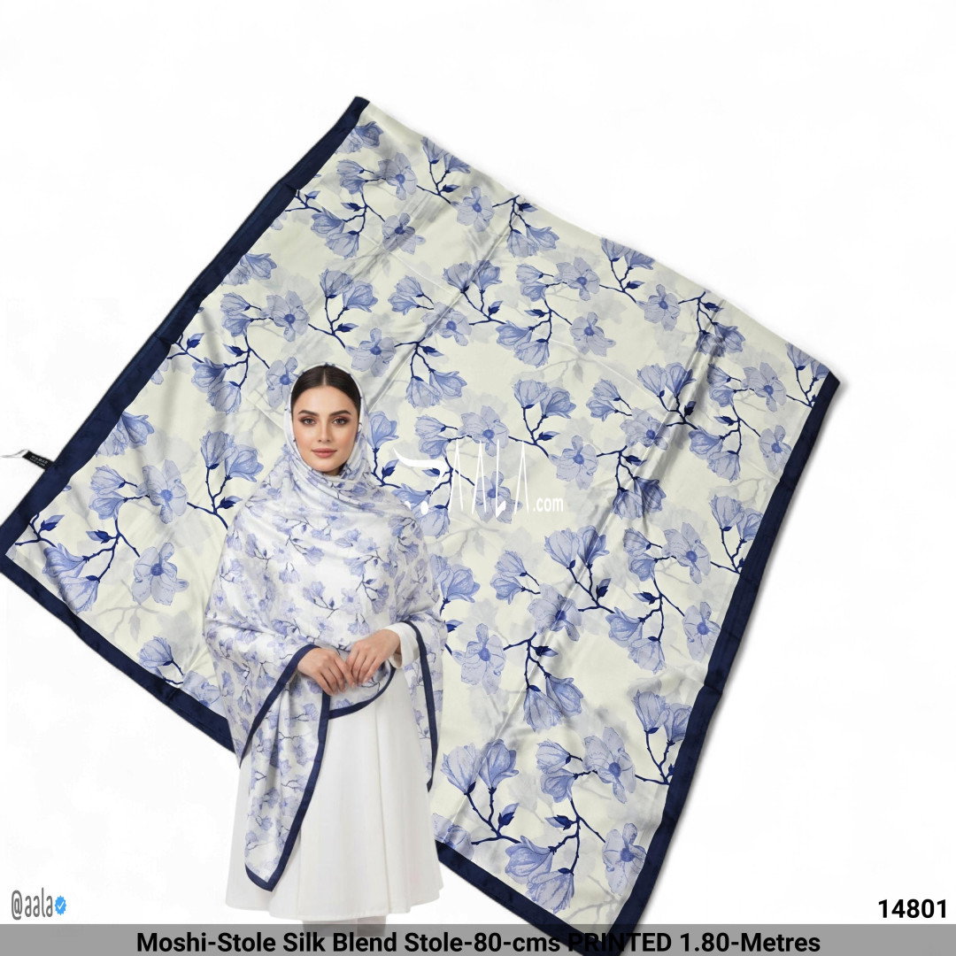 Moshi-Stole Silk Blend Stole-80-cms PRINTED 1.80-Metres