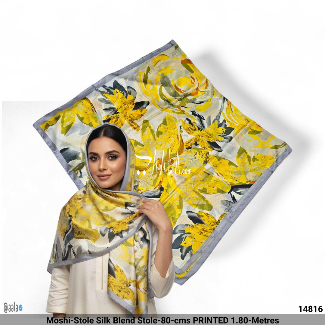 Moshi-Stole Silk Blend Stole-80-cms PRINTED 1.80-Metres