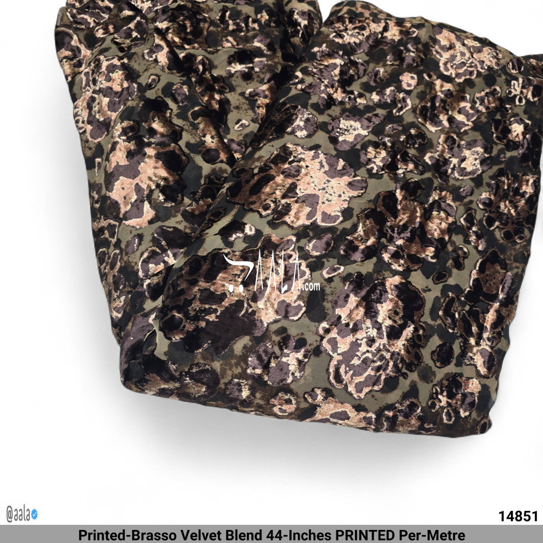Printed-Brasso Velvet Blend 44-Inches PRINTED Per-Metre