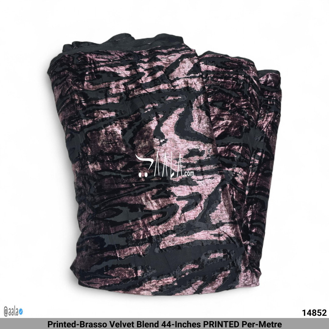 Printed-Brasso Velvet Blend 44-Inches PRINTED Per-Metre