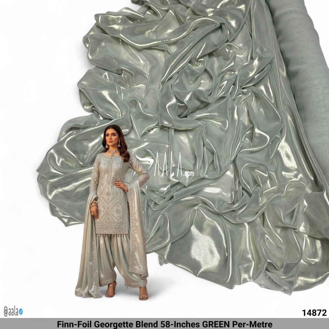 Finn-Foil Georgette Blend 58-Inches GREEN Per-Metre