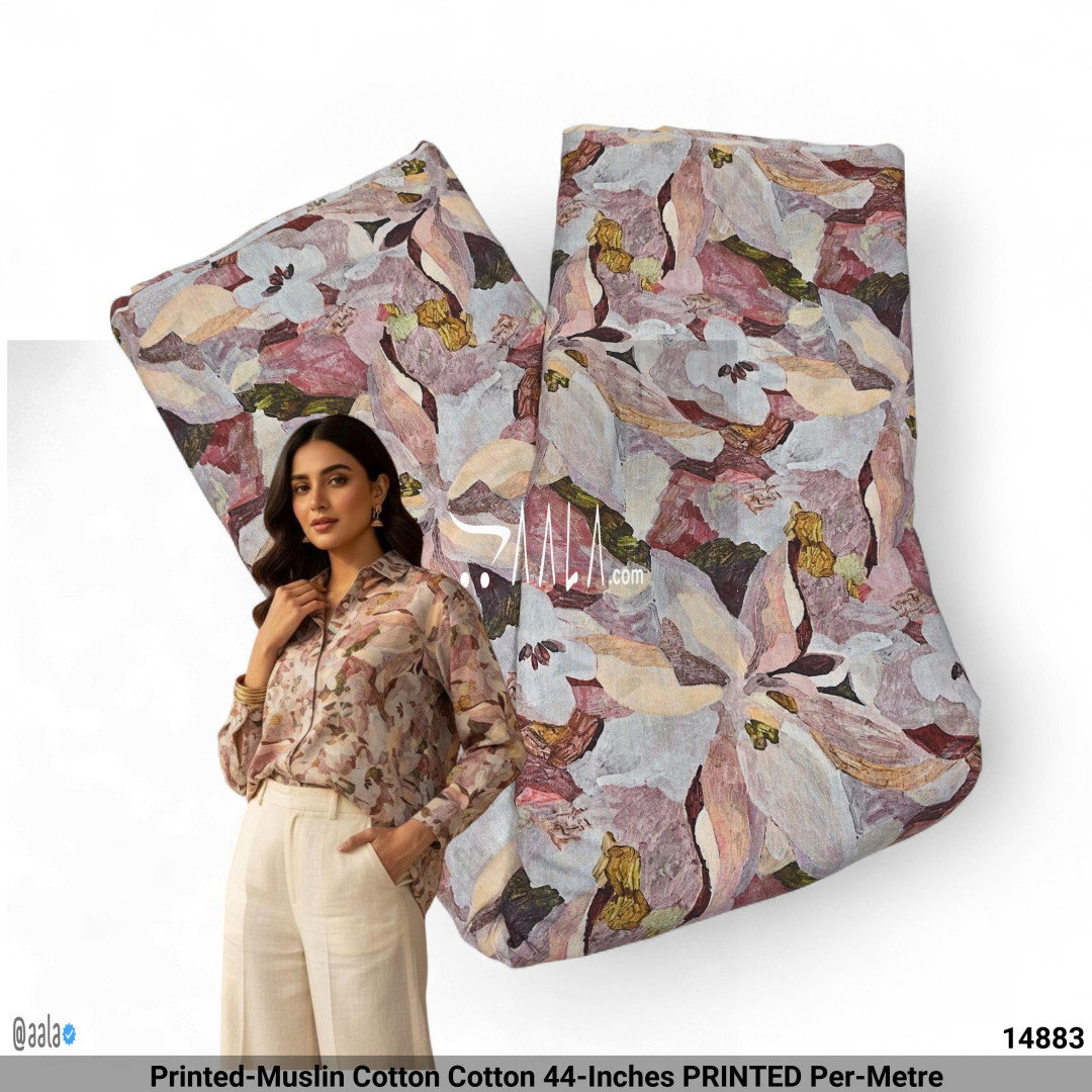 Printed-Muslin Cotton Cotton 44-Inches PRINTED Per-Metre