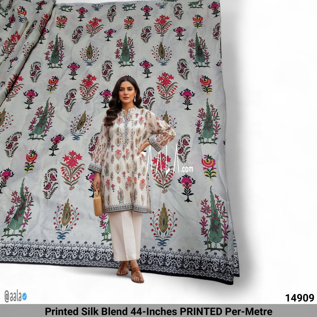 Printed Silk Blend 44-Inches PRINTED Per-Metre