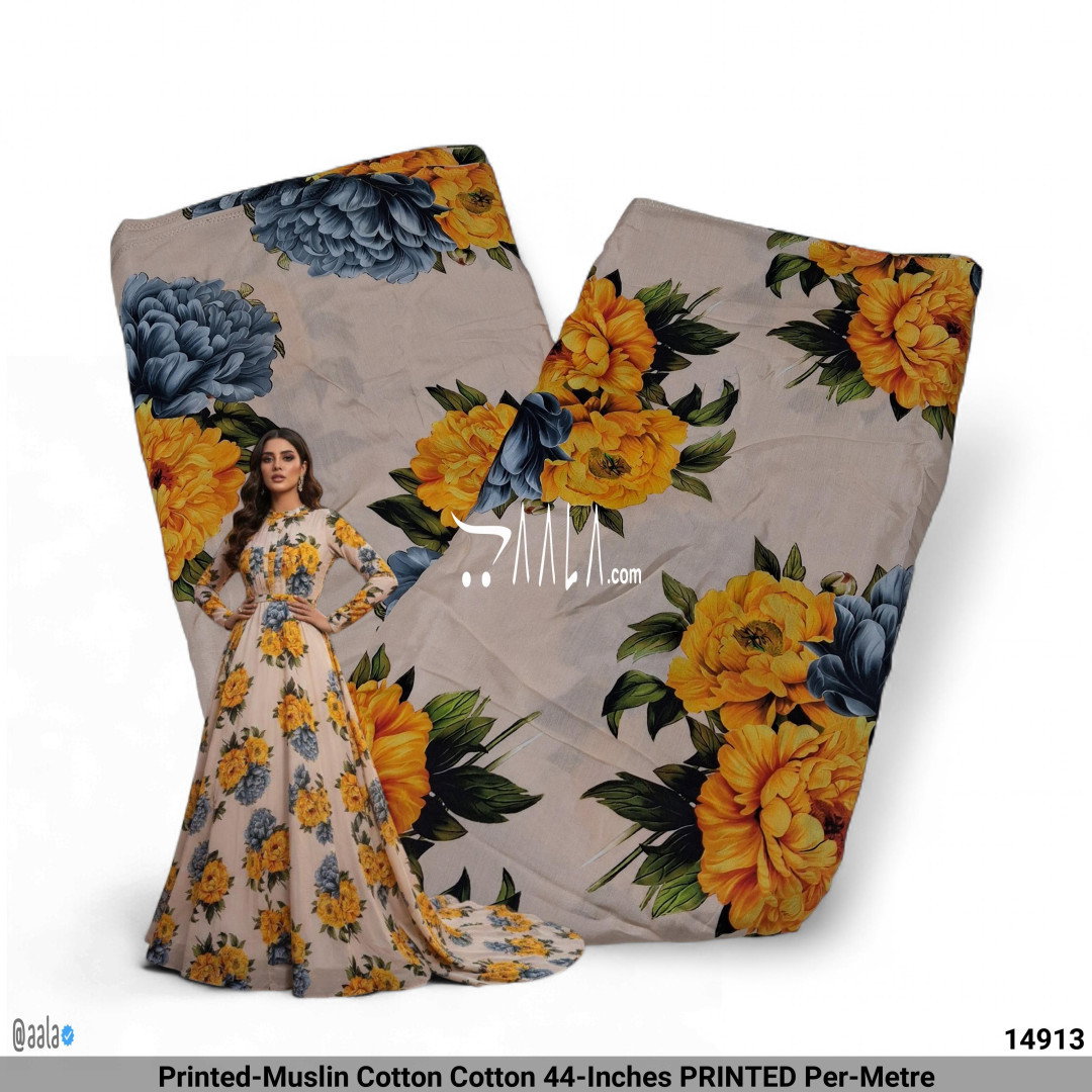 Printed-Muslin Cotton Cotton 44-Inches PRINTED Per-Metre