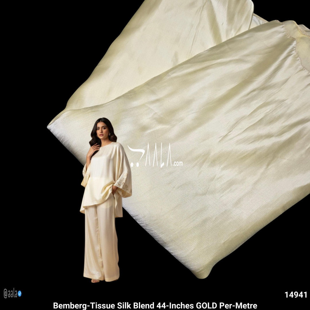 Bemberg-Tissue Silk Blend 44-Inches GOLD Per-Metre